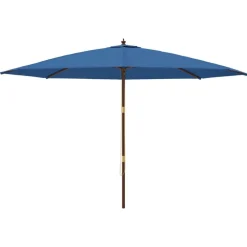 Pelouses & Jardins-vidaXL Parasol de jardin avec mât en bois azuré 400x273 cm Bleu