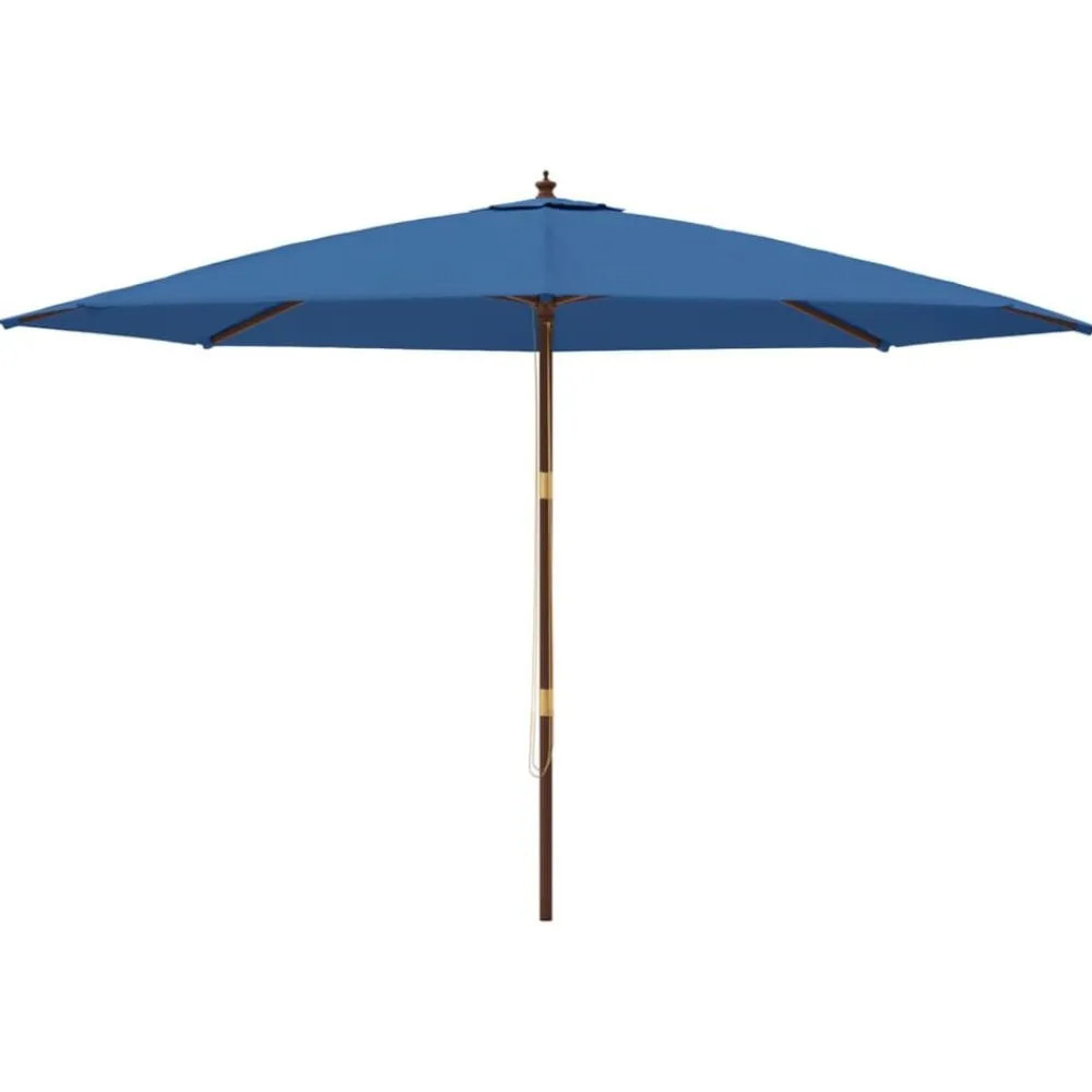 Pelouses & Jardins-vidaXL Parasol de jardin avec mât en bois azuré 400x273 cm Bleu