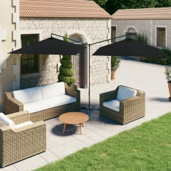 vidaXL Parasol de jardin double avec mât en acier 600x300 cm
