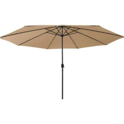 Pelouses & Jardins-vidaXL Parasol de jardin avec lumières LED et mât en métal 400cm Taupe
