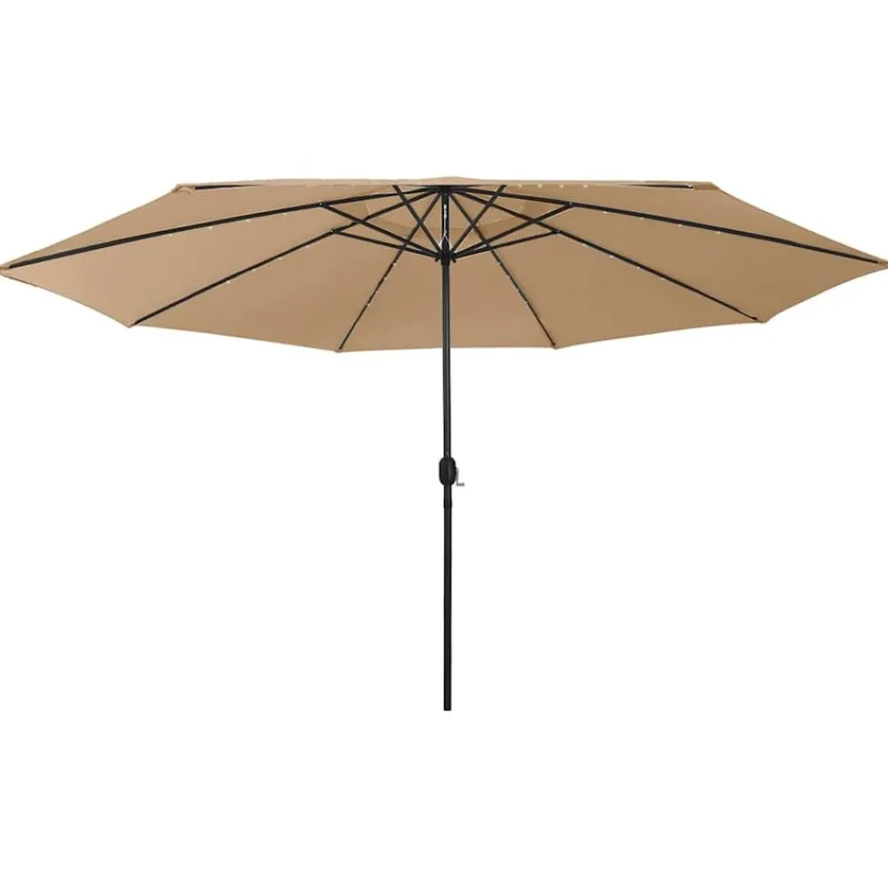 Pelouses & Jardins-vidaXL Parasol de jardin avec lumières LED et mât en métal 400cm Taupe