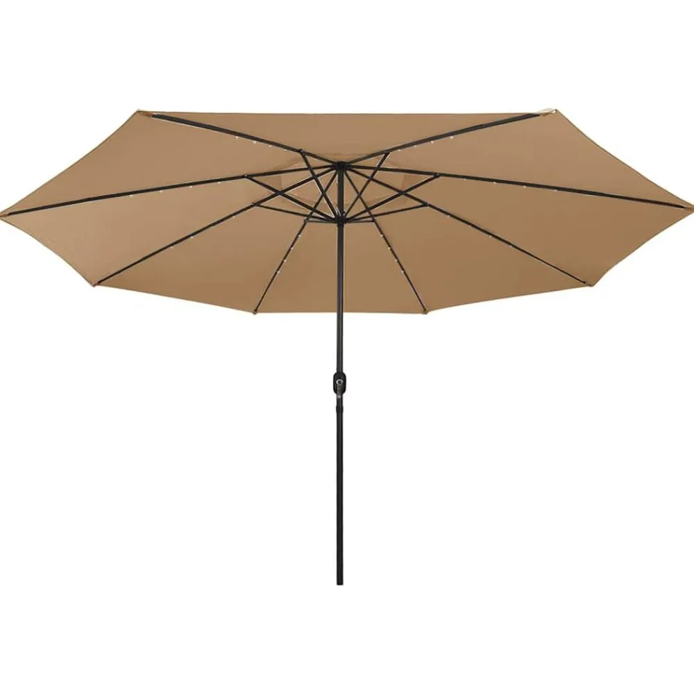 Pelouses & Jardins-vidaXL Parasol de jardin avec lumières LED et mât en métal 400cm Taupe
