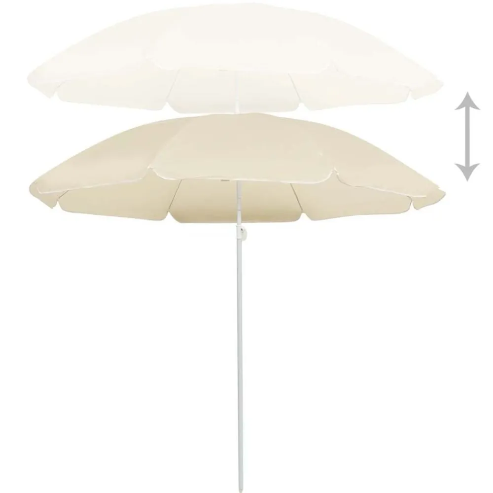 Pelouses & Jardins-vidaXL Parasol de jardin avec mât en acier sable 180 cm Couleur sable