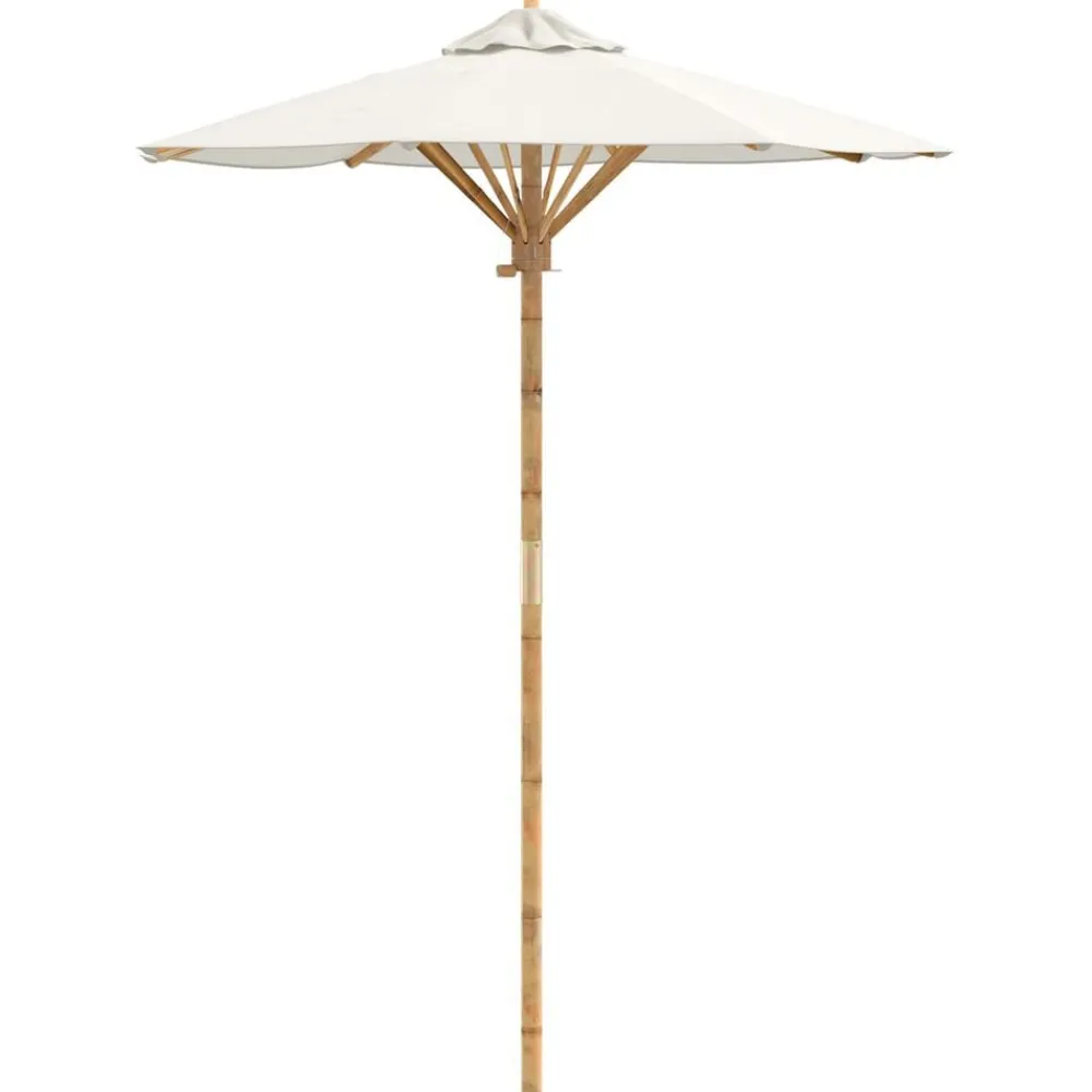 Pelouses & Jardins-vidaXL Parasol de jardin Blanc crème Ø 270 x 260 cm Bambou Blanc crème