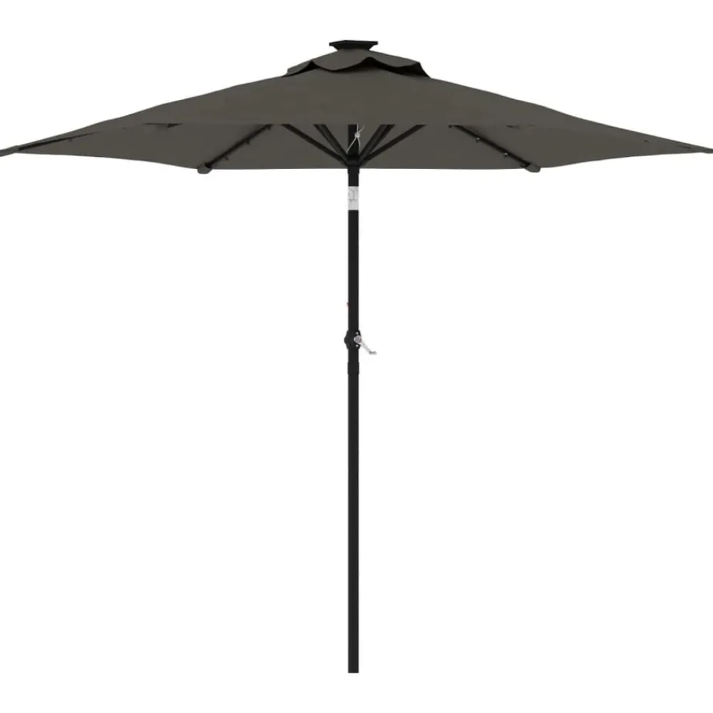 Pelouses & Jardins-vidaXL Parasol de jardin avec mât en acier 225x225x212 cm Anthracite