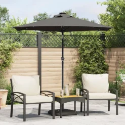 Pelouses & Jardins-vidaXL Parasol de jardin avec mât en acier 225x225x212 cm Anthracite