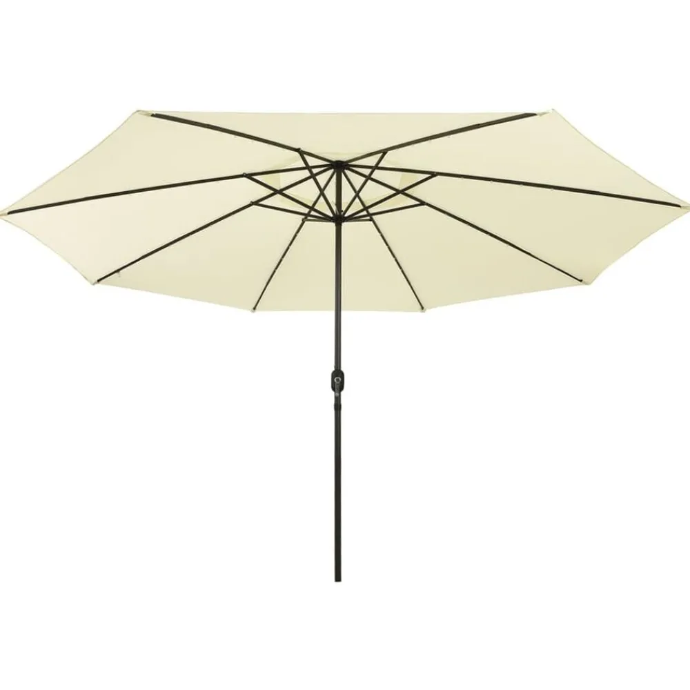 vidaXL Parasol de jardin avec lumières LED et mât en métal 400cm sable