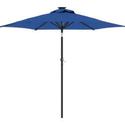 vidaXL Parasol de jardin LED mât en acier é 225x225x212 cm
