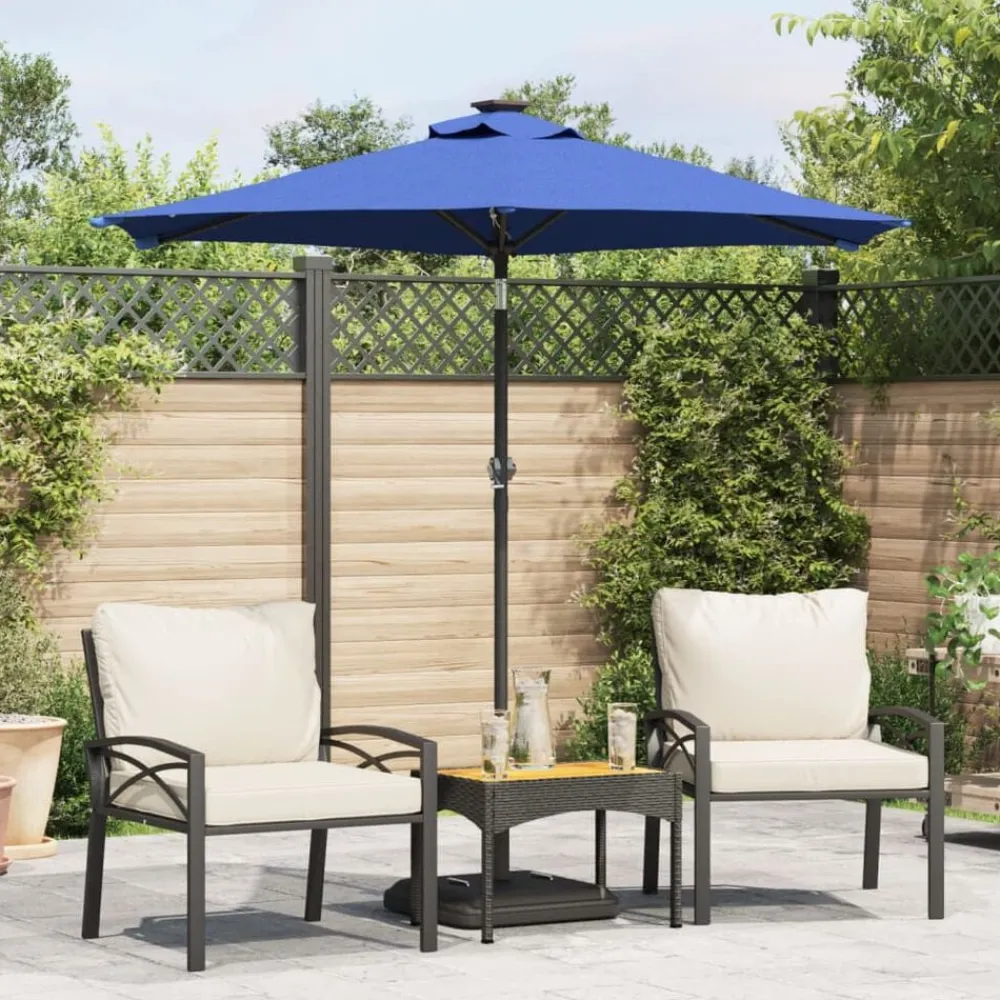 vidaXL Parasol de jardin LED mât en acier é 225x225x212 cm