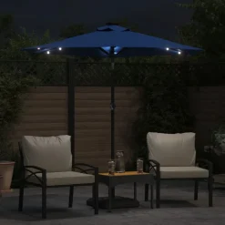 vidaXL Parasol de jardin LED mât en acier é 225x225x212 cm