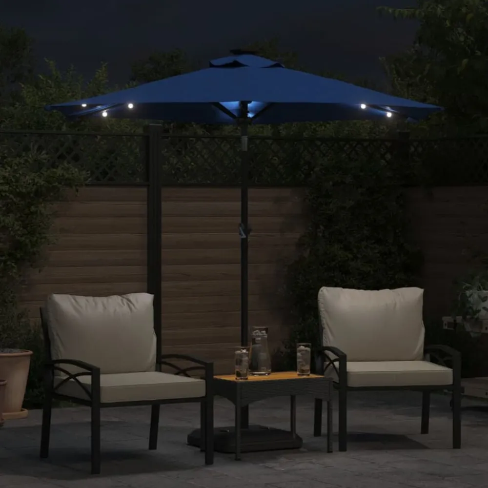 vidaXL Parasol de jardin LED mât en acier é 225x225x212 cm