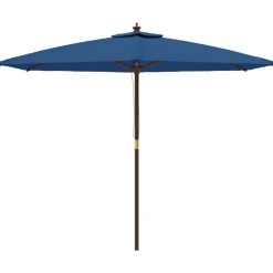 vidaXL Parasol de jardin avec mât en bois azuré 299x240 cm