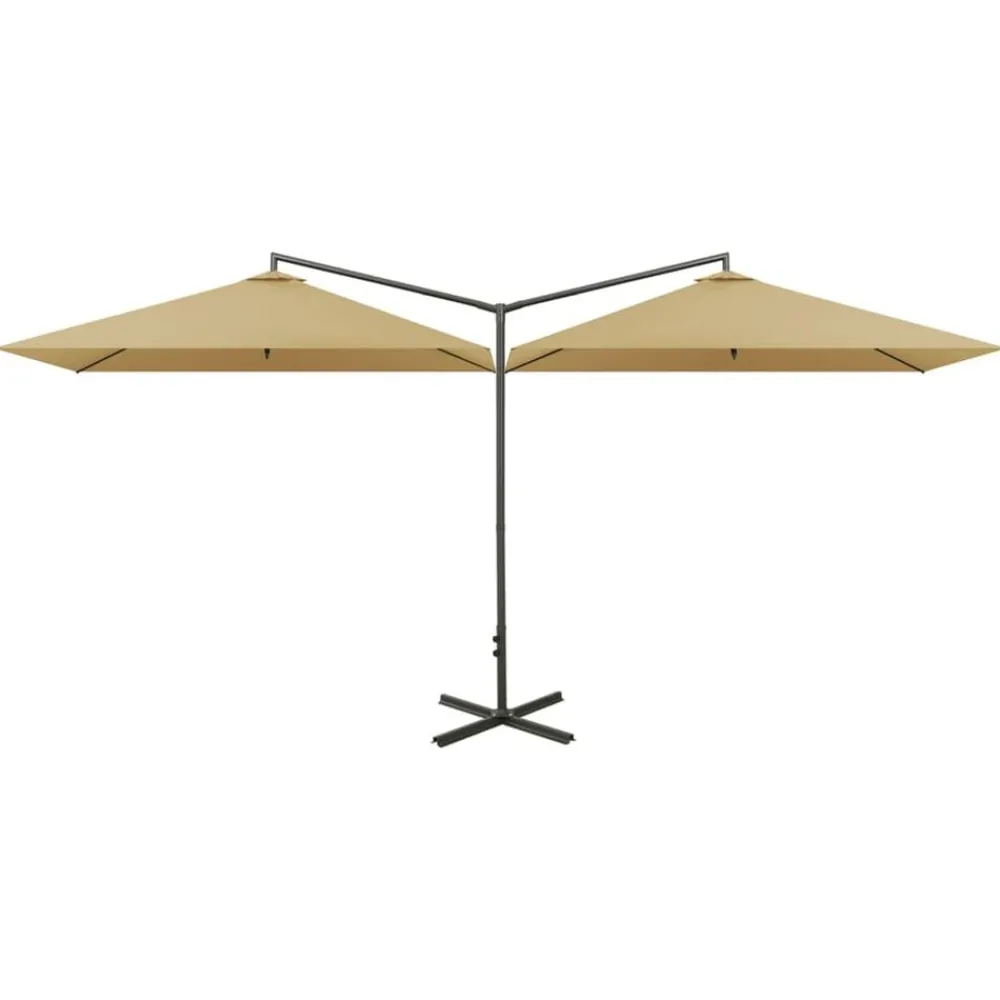 vidaXL Parasol de jardin double avec mât en acier 600x300 cm