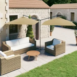 vidaXL Parasol de jardin double avec mât en acier 600x300 cm