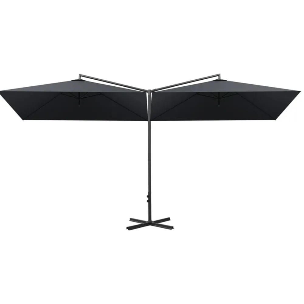 vidaXL Parasol de jardin double avec mât en acier 600x300cm