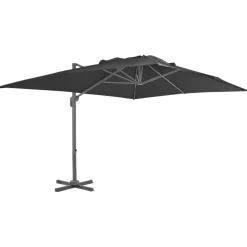 Pelouses & Jardins-vidaXL Parasol de jardin avec base portable Anthracite