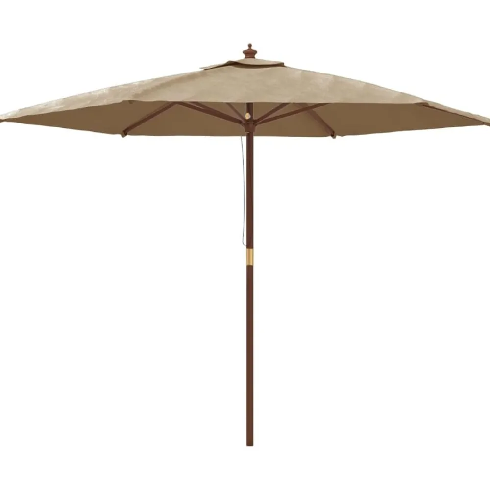 Pelouses & Jardins-vidaXL Parasol de jardin avec mât en bois 299x240 cm Taupe