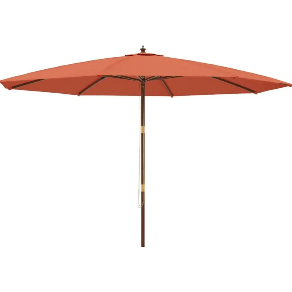 Pelouses & Jardins-vidaXL Parasol de jardin avec mât en bois terre cuite 400x273 cm Couleur terre cuite