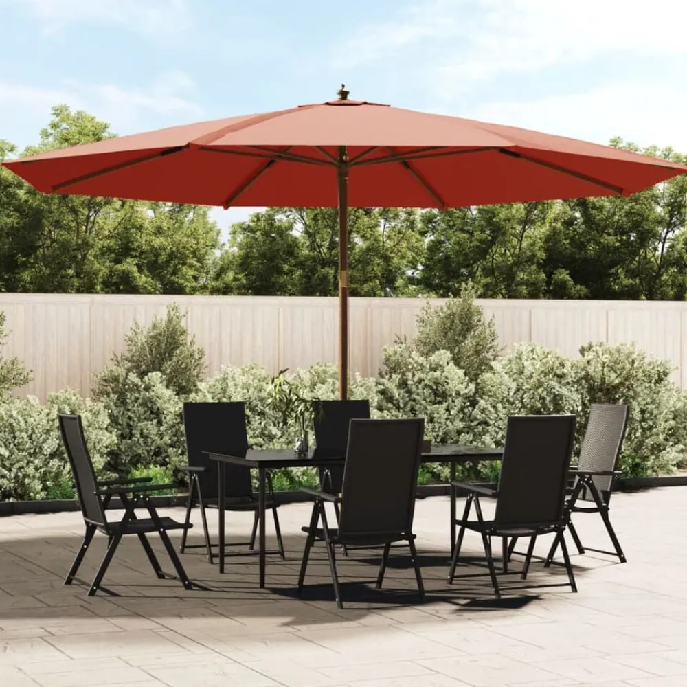 Pelouses & Jardins-vidaXL Parasol de jardin avec mât en bois terre cuite 400x273 cm Couleur terre cuite