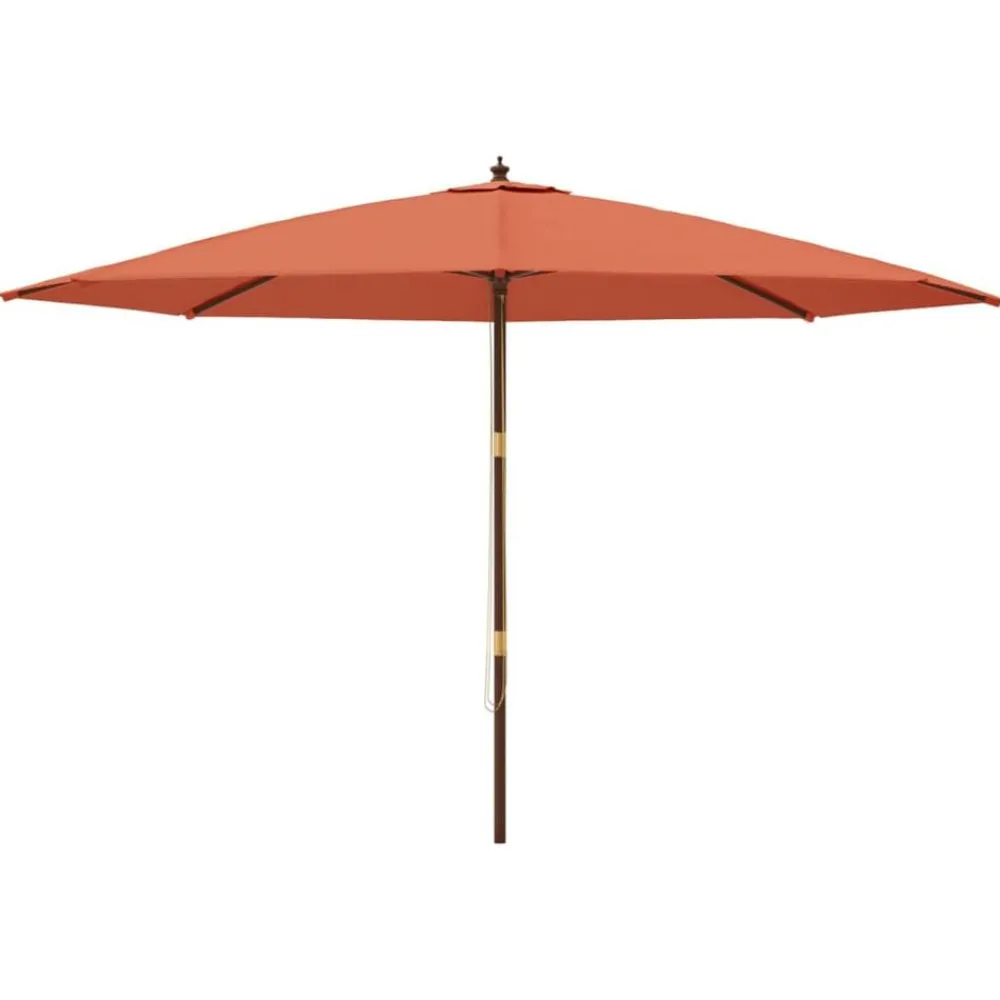 Pelouses & Jardins-vidaXL Parasol de jardin avec mât en bois terre cuite 400x273 cm Couleur terre cuite