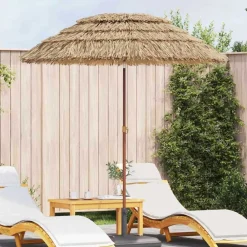 Pelouses & Jardins-vidaXL Parasol de jardin Naturel 160 x 160 x 196 cm