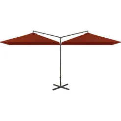 Pelouses & Jardins-vidaXL Parasol de jardin double et mât en acier terre cuite 600x300 cm Couleur terre cuite