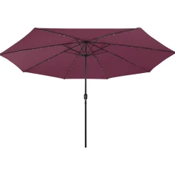 Pelouses & Jardins-vidaXL Parasol de jardin avec lumières LED mât en métal Rouge bordeaux