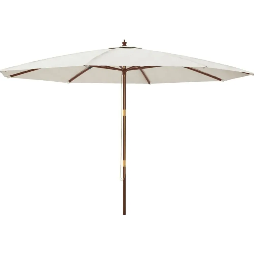 vidaXL Parasol de jardin avec mât en bois sable 400x273 cm