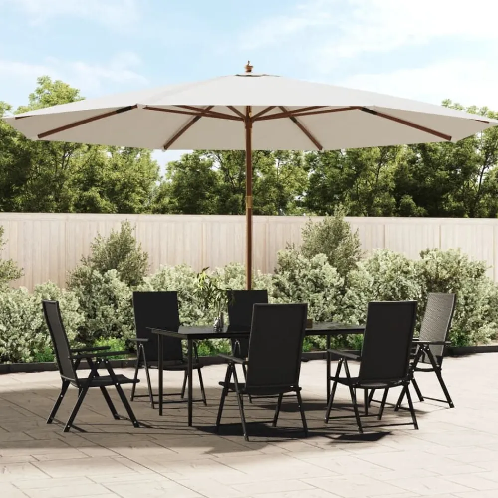 vidaXL Parasol de jardin avec mât en bois sable 400x273 cm