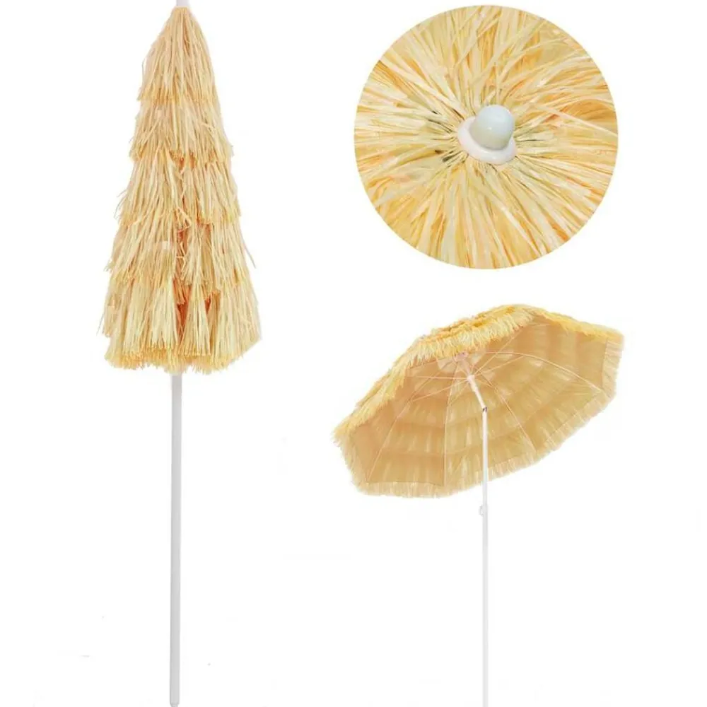 vidaXL Parasol de plage Naturel 180 cm Style hawaïen