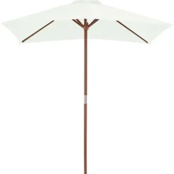 vidaXL Parasol d'extérieur avec mât en bois 150x200 cm Sable