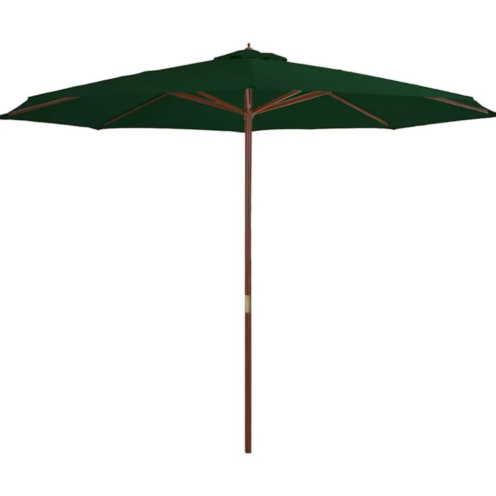 vidaXL Parasol d'extérieur avec mât en bois 350 cm