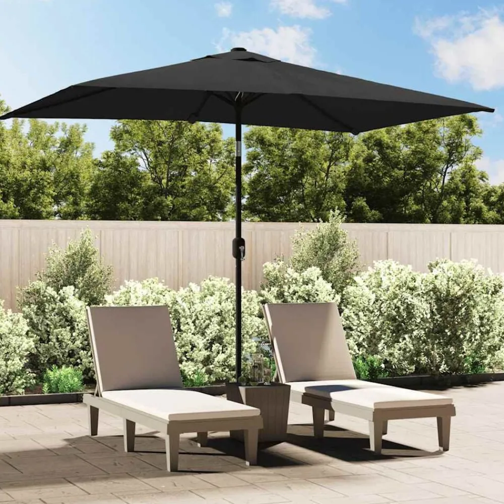 Pelouses & Jardins-vidaXL Parasol d'extérieur avec mât en métal 300x200 cm Anthracite