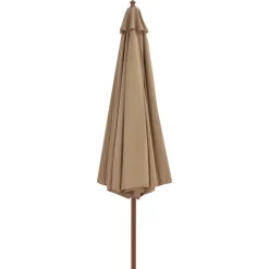 Pelouses & Jardins-vidaXL Parasol d'extérieur avec mât en bois 350 cm Taupe