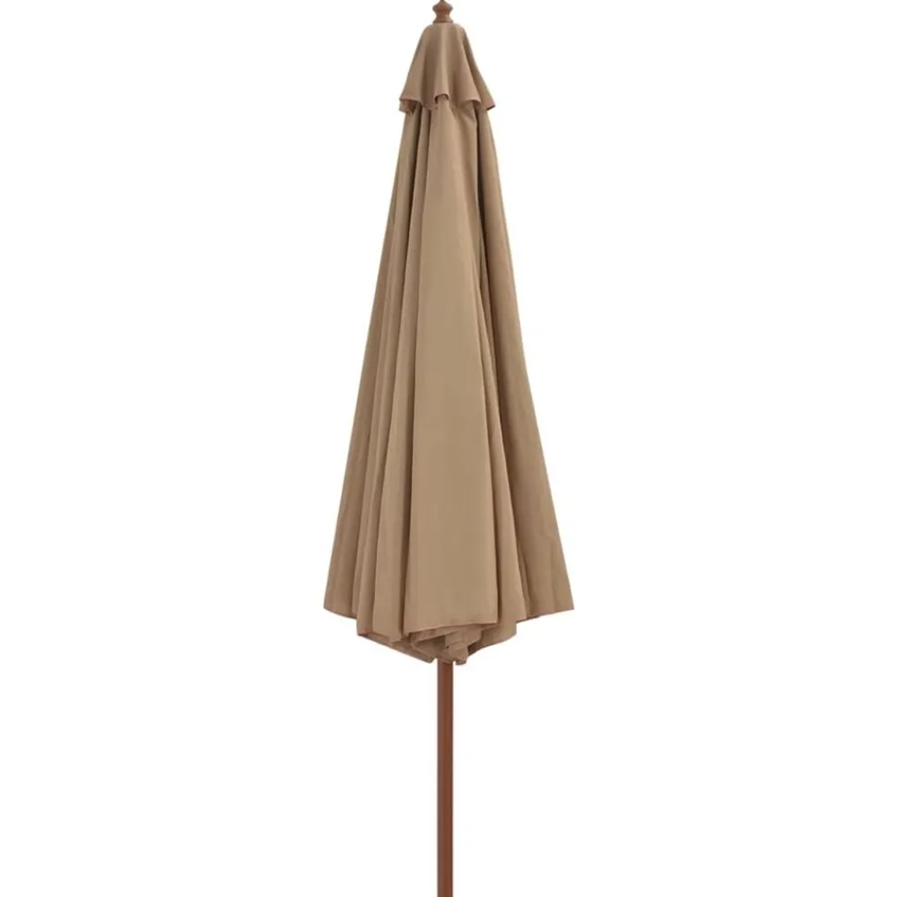 Pelouses & Jardins-vidaXL Parasol d'extérieur avec mât en bois 350 cm Taupe