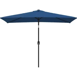 Pelouses & Jardins-vidaXL Parasol d'extérieur avec poteau en métal 300x200 cm Azuré