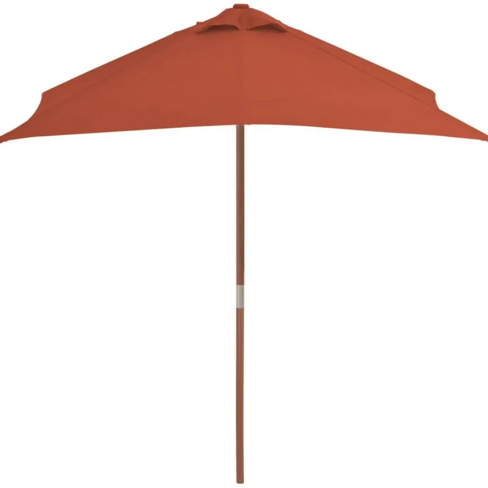 Pelouses & Jardins-vidaXL Parasol d'extérieur avec mât en bois 150x200 cm Terre cuite Couleur terre cuite