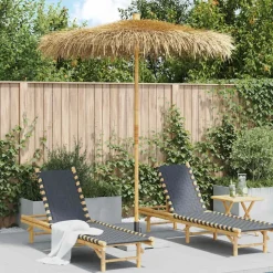 vidaXL Parasol en bambou avec toit en feuille de bananier 270 cm