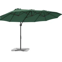 Pelouses & Jardins-vidaXL Parasol 372 x 198 x 243 cm Polyester et Aluminium Vert