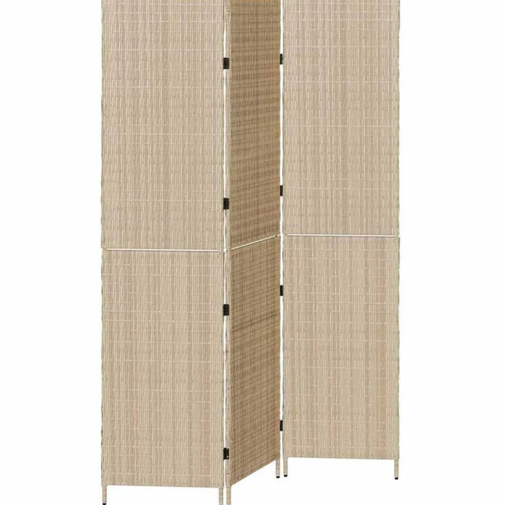 Séparateurs De Pièces-vidaXL Paravent 147 x 180 cm polyrotin Beige
