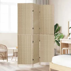 Séparateurs De Pièces-vidaXL Paravent 147 x 180 cm polyrotin Beige