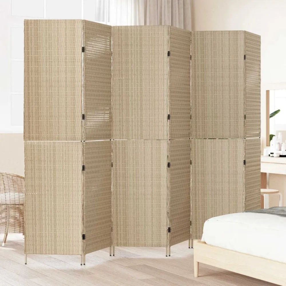 Séparateurs De Pièces-vidaXL Paravent 292 x 180 cm polyrotin Beige