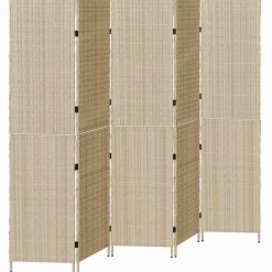 Séparateurs De Pièces-vidaXL Paravent 242 x 180 cm. polyrotin Beige