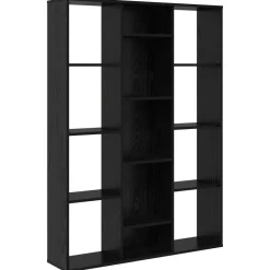 vidaXL Paravent Chêne noir 100 x 24 x 140 cm Bois d'ingénierie