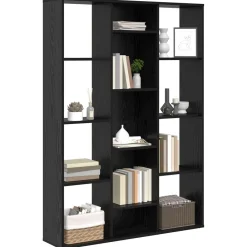 vidaXL Paravent Chêne noir 100 x 24 x 140 cm Bois d'ingénierie
