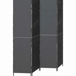 Séparateurs De Pièces-vidaXL Paravent 195 x 180 cm polyrotin Noir