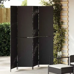 Séparateurs De Pièces-vidaXL Paravent 195 x 180 cm polyrotin Noir