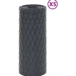 Clôtures & Barrières-vidaXL Paravents de balcon 5 pcs 255x19 cm résine tressée Anthracite