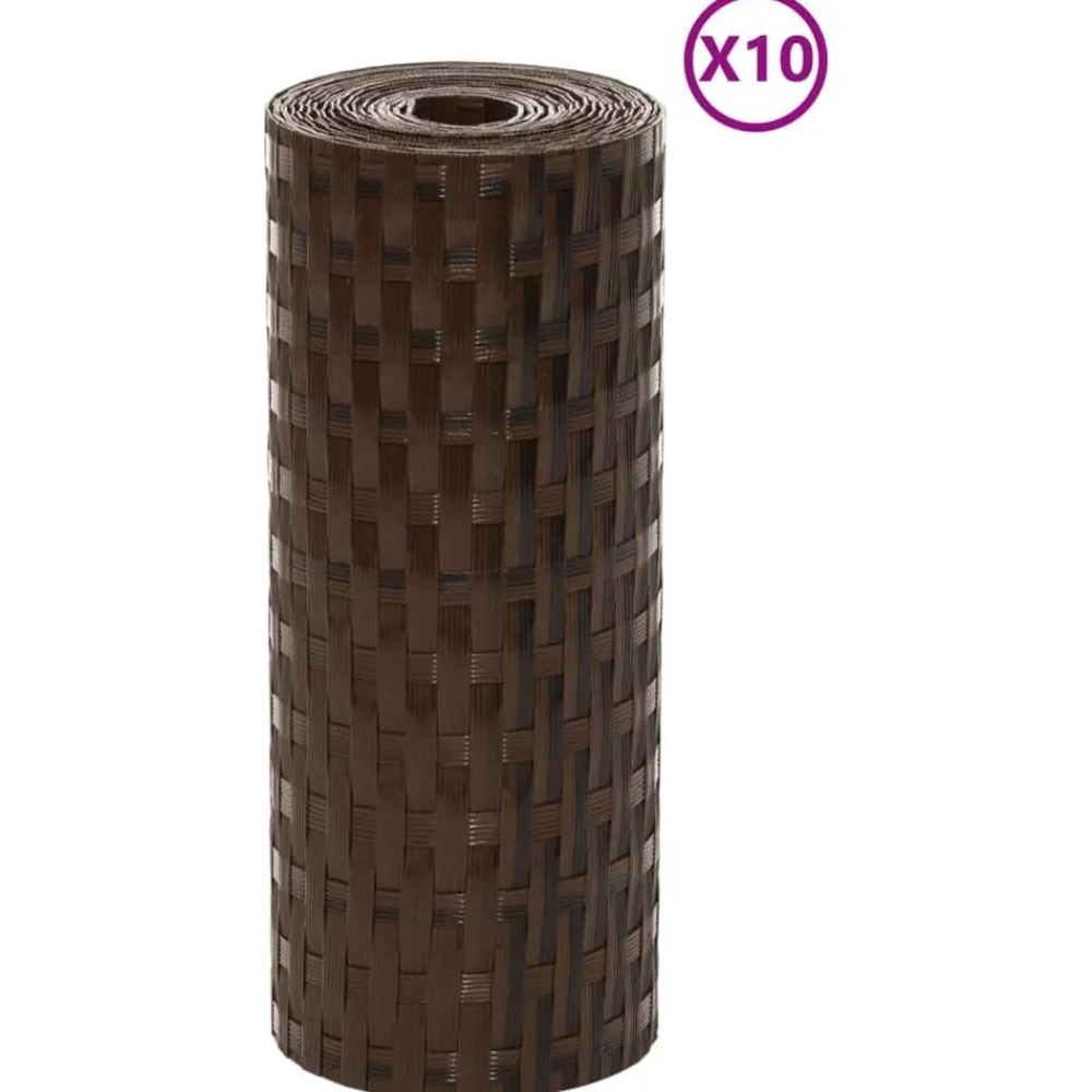 vidaXL Paravents de balcon 10pcs 255x19cm résine tressé