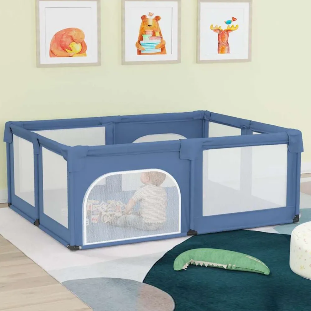 Jouets & Équipement D'Éveil Pour Bébés-vidaXL Parc pour bébé avec 2 portes Tissu Oxford Bleu clair